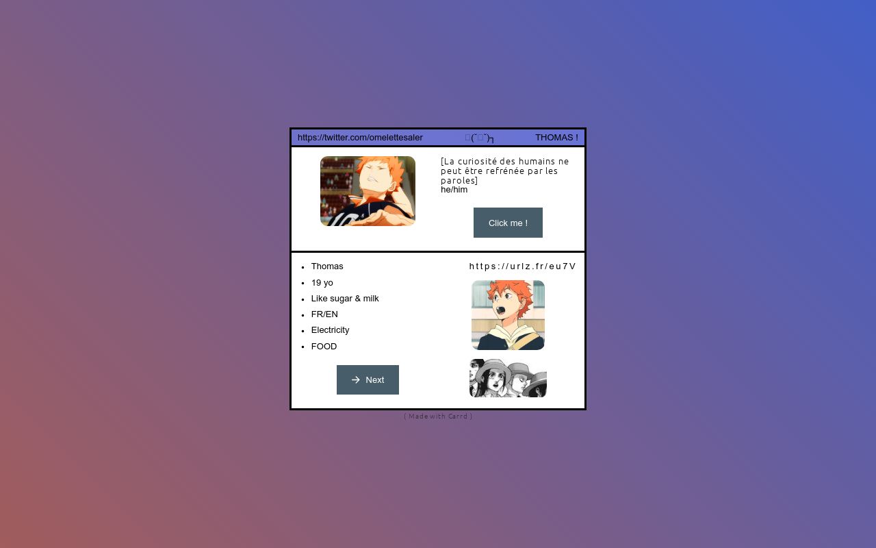 Carrd profile picture for @omelettes